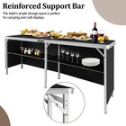 Massive 78 portable Bar Table Folding Mobile Station With Oxford Black Skirt bag