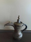 Antique Arabic Brass Dallah Coffee Pot Engraved Bedouin Middle Eastern 