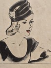 1940s Original Vintage Vogue 5968 Hat And Bag Pattern   