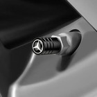 Mercedes Benz Tire Valve Caps Set Of 4 Dust Covers Black Silver Red