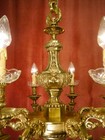Heavy Big Chandelier French Mazarin Big Antique 8 Lamps Lights Brass     30 
