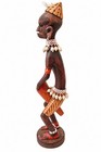 African Wood Carving Statue Figurine Hand Carved Beaded Man Drum Tribal Art 12   