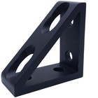 Lot Of 4 80 20 25-4136-black Tall Gusseted Inside Corner Bracket 25 Series 4hole