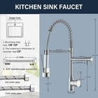 Brushed Nickel Kitchen Sink Faucet Pull Down Sprayer Single Hole Mixer Tap