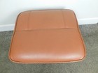 Danish Modern Style Ottoman Footstool Bentwood Stitched Tan Vinyl Padded 2004