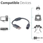 Usb Breakaway Dongle Cable Cord Adapter For Xbox 360 Pc Wired Controller Silver