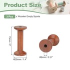 3pcs Wooden Empty Spools Unfinished Wood Thread Bobbins 3 x1 4  Brown
