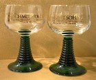 Pair Schmitt Sohne Glasses Beehive Stem Vtg Barware Wine Liqueur West Germany
