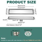 Rectangular Shower Drain Odor-proof Floor Drain 16 Inch Brushed Silver