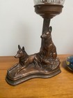 Vintage German Shepard Dogs Art Deco Lamp - Excellent Condition