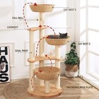 52  Modern Cat Tree Tower Oak Cat Scratching Tree For Multiple Large Cats