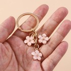 Cute Enamel Keychain Colorful Sakura Flower Key Ring Sweet Key Chains For Women