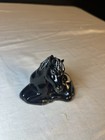 Fenton Glass Horse Pony Foal Black With Moon Hand Painted Signed S Waters