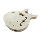 Unfinished Semi-hollow Electric Guitar Body Mahogany Core Maple Top Diy Blank