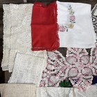 Vintage Linens Doilies  Runners  Placemats   Embroidered Lace Crochet Lot Of 50 