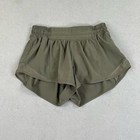 Lululemon Shorts Womens 4 Green Hotty Hot Low Rise Lined Running Workout Gym