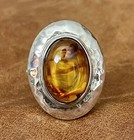 Mexican Designer Dominique Dinouart Ddd Sterling Honey Amber Band Ring Size 6 25