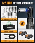 Workprox 20v Cordless Electric Ratchet Wrench Kit 2 Battery 1 2  74ft-lbs 250rpm