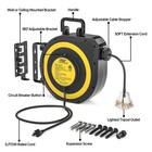 Heavy Duty Retractable Extension Cord Reel With Lighted 3 Outlets Tap ul Listed
