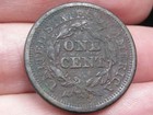 1846 Braided Hair Large Cent Penny- Xf au Details  Tall Date