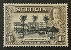 Travelstamps  1936 St  Lucia Stamps Scott  96 King George V  1d  Perf  14 Mnh Og