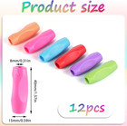 12pcs Silicone Grippers For Pencil With 3 Concaves 1 57x0 59in
