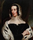 English School Mid 19th Century Oil - Portrait Of A Lady With An Ermine Stole