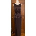 Vintage 50s 60s Classic Satin Bow Full-length Dress Women Size 6 Wedding Mother