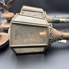 Pair Of Antique Gilt Brass copper Eagle Carriage Lanterns 19th Century   
