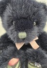Dakin Vtg Black Teddy Bear Plush Stuffed Animal Toy Floral Bow 9  90s Cuddly