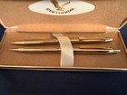 Vintage Centennial Ball Point Pen   Mechanical Pencil Set Gold Tone W box