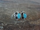 Native American Sterling Silver   Turquoise Stud Earrings By Kanesta