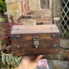Vintage Wooden Storage Box Trinkets Stationery Jewellery Patina Rustic Chest 