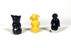 Vintage F f Dog   Cat  plus Penguin  Plastic Salt   Pepper Shakers - Used