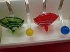 Vintage 7 1 2  Glass Umbrella Swizzle Sticks Set Of 4 New