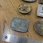Huge Lot Of 10 Belt Buckles All John Deere Advertising Brass Pewter