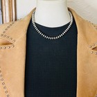 16  Sterling Silver Navajo Handmade 7mm Oval Bead Pearl Necklace Bryannen Halwo