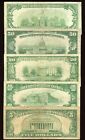  rare  Set 1929 Federal Reserve Bank Of New York  5  10  20  50  100 Brown Seal