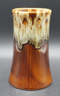 Vintage Drip Glaze Stoneware Tankard Mug Brown Cream Pottery Beer Coffee Cup