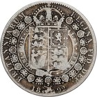   1202658  Great Britain  Victoria  1 2 Crown  1892  London  Silver  Vf 20-25   