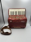 Vintage Princetti Piano Accordion Red Pearl - Made In Italy - Works - Rare