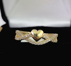 10k Hearts Ladies Ring Casual Band Yellow Gold Genuine Brand New