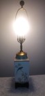 Antique Chinese Qing Dynasty Famille Rose Porcelain Brass   Rosewood  Lamp Vase
