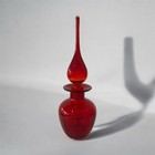 Vtg 60   s Art Glass Amberina Dimpled Decanter Perfume Bottle With Stopper 10   t