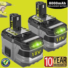 P108 P107 18 V 8ah Battery For Ryobi One Plus Rb18l50 Rb18l26 High Capacity 8ah
