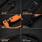 26  Tactical Master Fixed Blade Sawback Machete With A Survival Fire Starter
