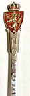 Norge Sterling Silver   Red Enamel Spoon - Red Lion   Axe Arms Of Norway Holmsen