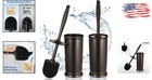 Elegant Bronze Toilet Bowl Brush Holder Set - 2 Pack For Modern Bathrooms