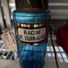 Vintage French Apothecary Jar Table Lamp Blue Glass Racine De Guimauve Antique