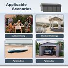 13  X 20  Metal Carport Heavy Duty Car Shelter Gazebo Garage W sidewalls   Doors